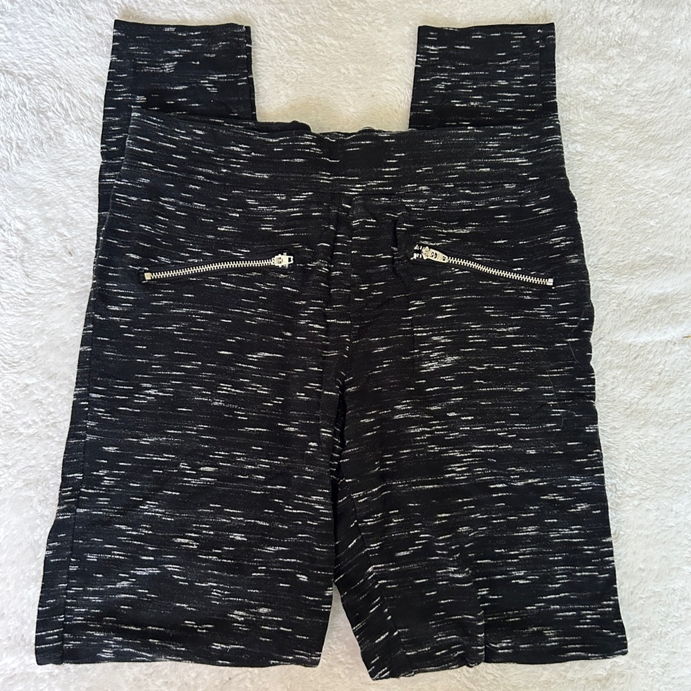 GAP Black/white Leggings with Zipper